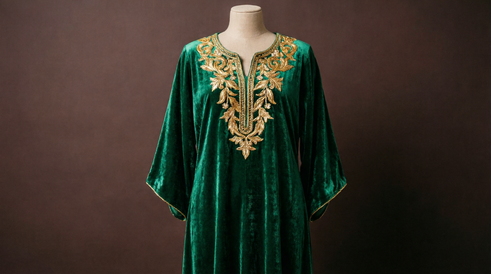 Emerald Green Royal Moroccan Kaftan