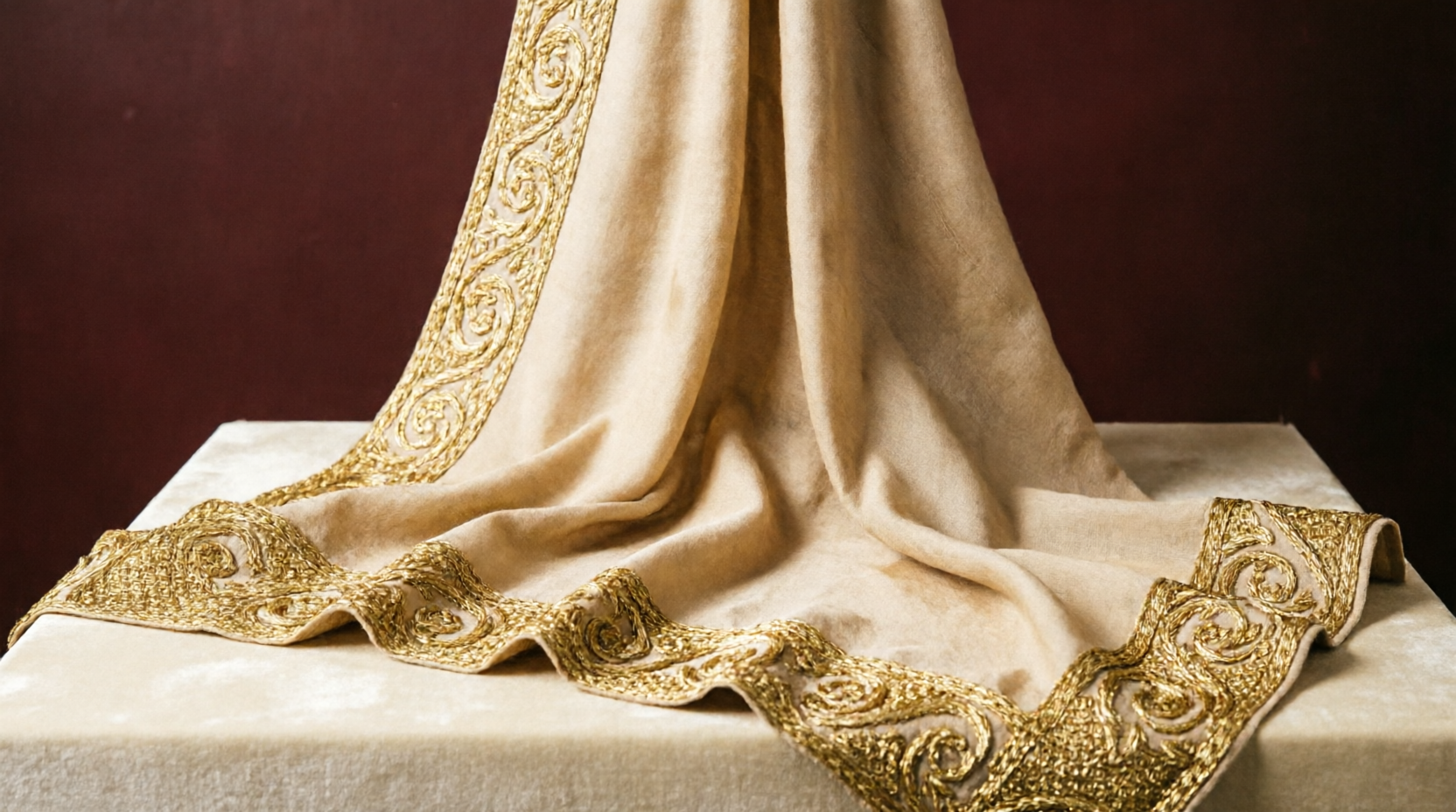 Imperial Gold Tilla Work Pashmina