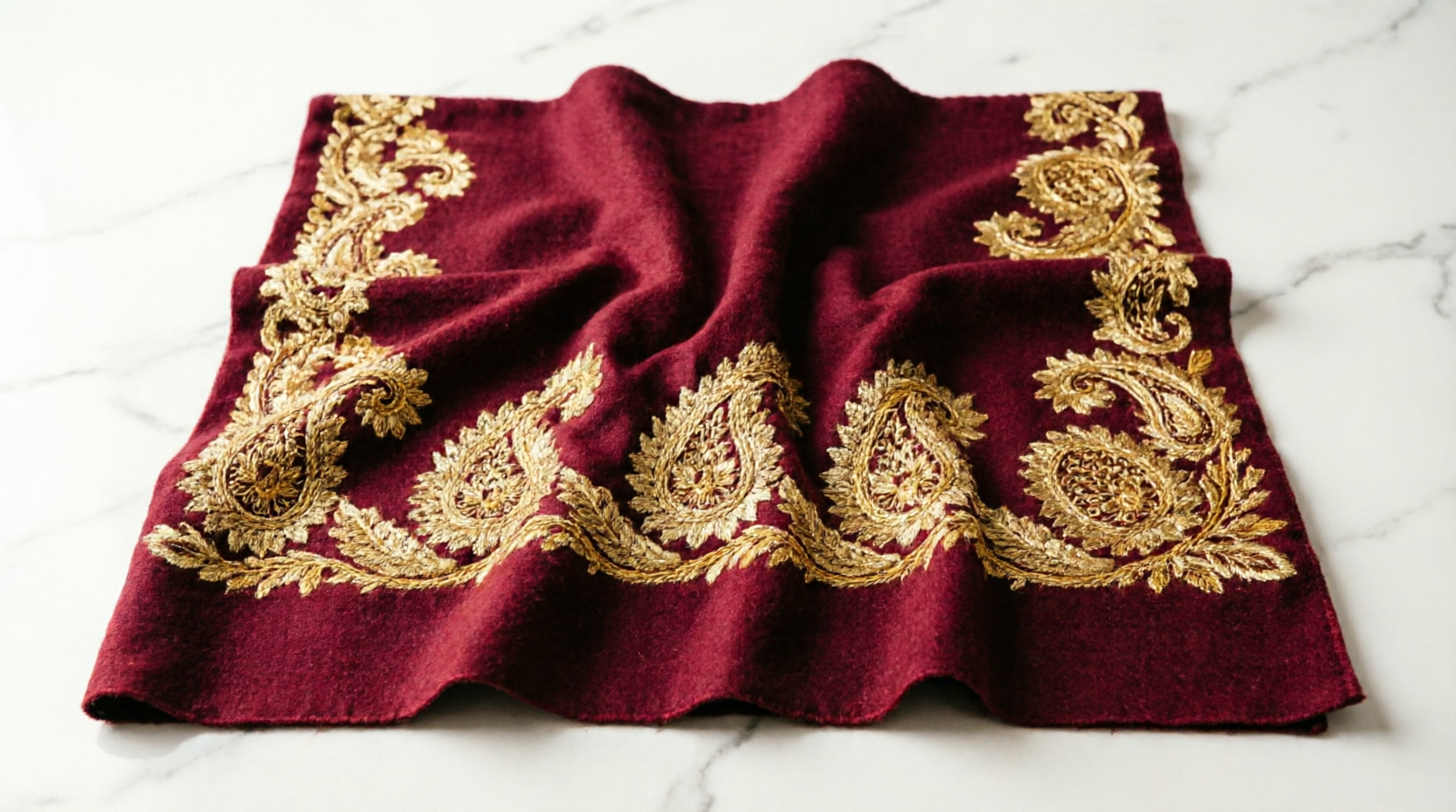 Royal Burgundy Kani Pashmina Shawl